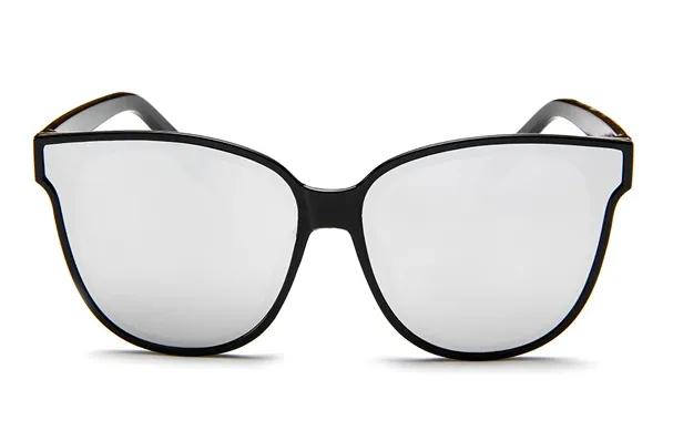 Fashion sunglasses trend ocean film sunglasses Korean version of the big box sunglasses Bright Black And White - Shop at LoveMi