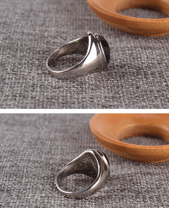 Titanium Steel Gemstone Ring, picture 2 of 4