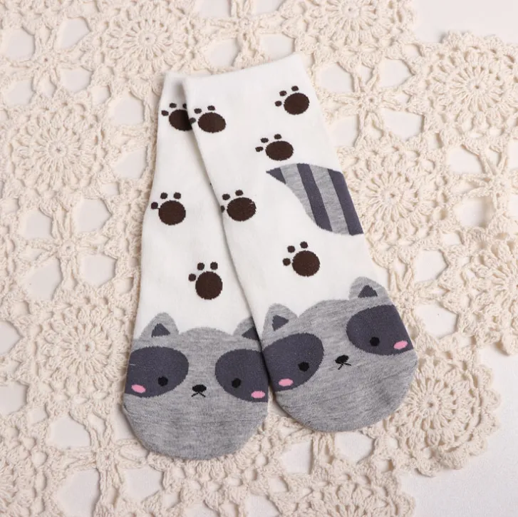 Cartoon animal in tube socks personality cotton cute ladies socks - Four