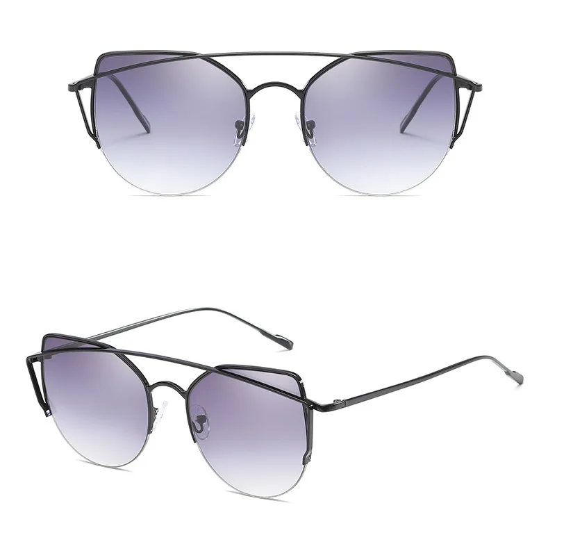 Female Vintage Gold Sunglasses - Gray Gradient
