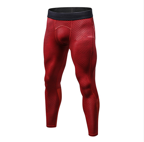 Men's 3D three-dimensional printing fitness running training quick-drying elastic tight pants