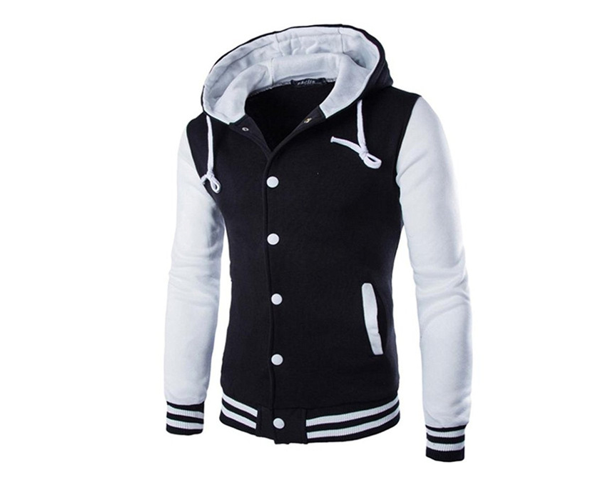 Baseball clothing men's sweater cotton color matching cardigan single row button hoodie