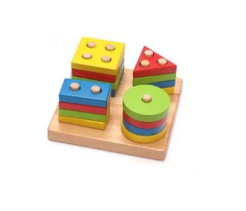 Baby Game Toys Wooden Puzzle Educational Toy Geometric Shapes
