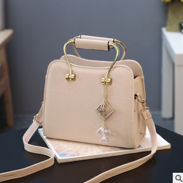 new fashion Korean version of the ladies handbag small bag female shoulder diagonal package Cream - Shop at LoveMi