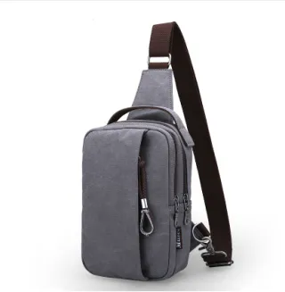 Canvas Cross Body bag - Gray