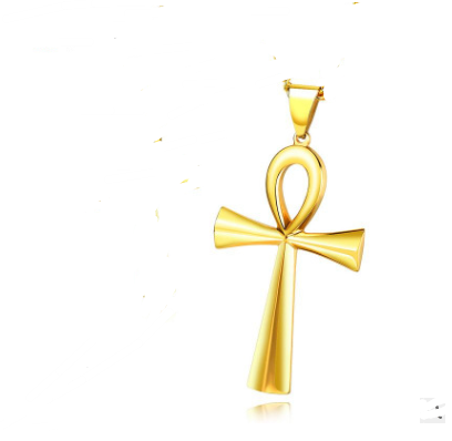 Источник товаров для трансграничной электронной коммерции, европейское и американское блестящее ожерелье из нержавеющей стали, древний египетский крест, мужское ожерелье, амулет, кулон