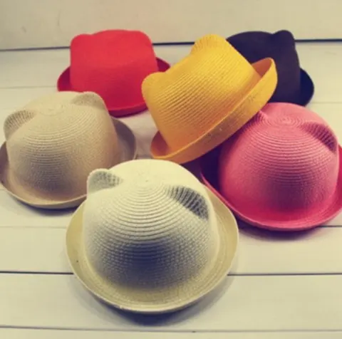 Summer Hat Korean Cute Cat Ears Straw Hat Sun