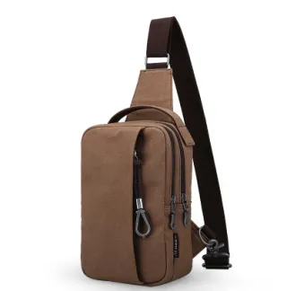 Canvas Cross Body bag - Brown
