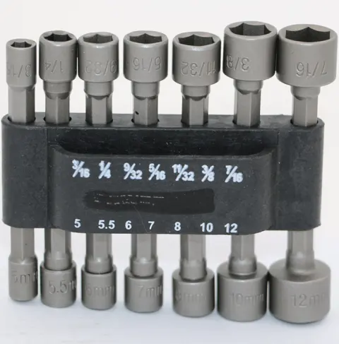 14pcs Power Nut Driver Set Dual Sae Metric Bit