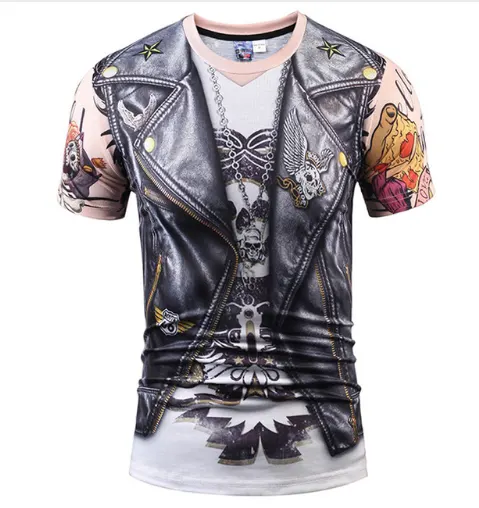 Fake Vest Men Short Sleeve Hip Hop Fashion Man