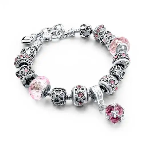 Crystal Beads Bracelets & Bangles Snake Chain Charm