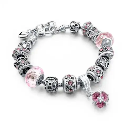 Crystal Beads Bracelets & Bangles Snake Chain Charm