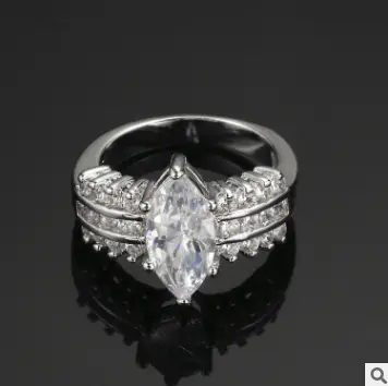 Unique style fashion trend platinum-plated popular zircon ring jewelry