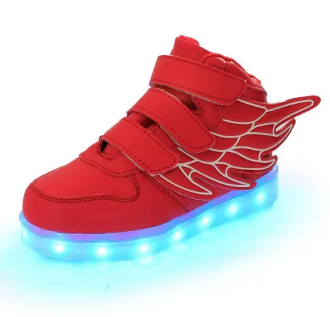 Children's Shoes Led Light Wings Usb Charging Colorful Luminous