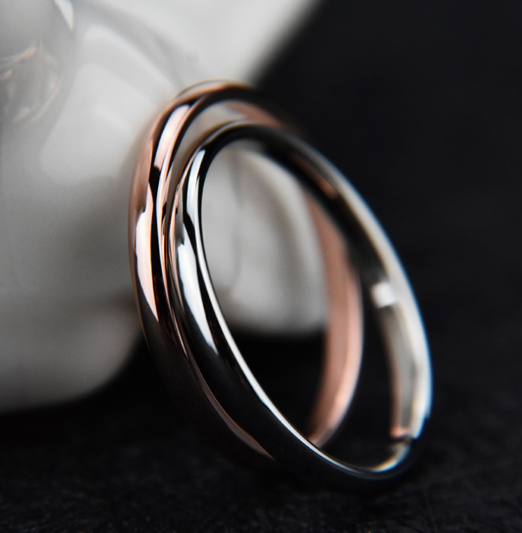 Explosive accessories couple ring Titanium steel stainless steel vacuum plating rose to ring ring jewelry