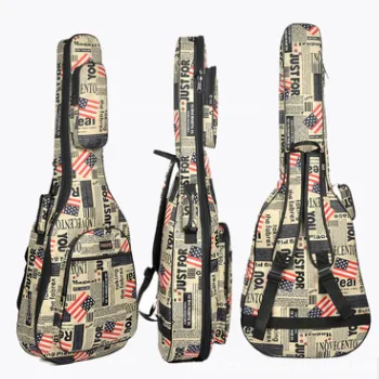 Acoustic guitar bag 36 39 41 inch acoustic guitar bag classical guitar bag backpack - Flag Map
