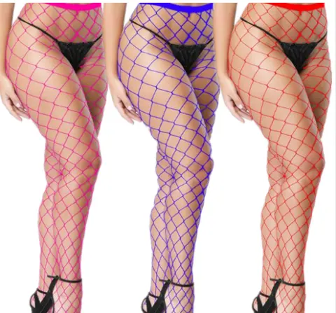 Women Lady Sexy Big Grid Stockings Pantyhose Female High