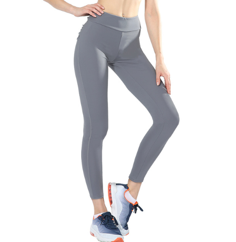Autumn and winter new women's sports running trousers high waist pleated breathable tight high waist yoga pants Gray - Shop at LoveMi