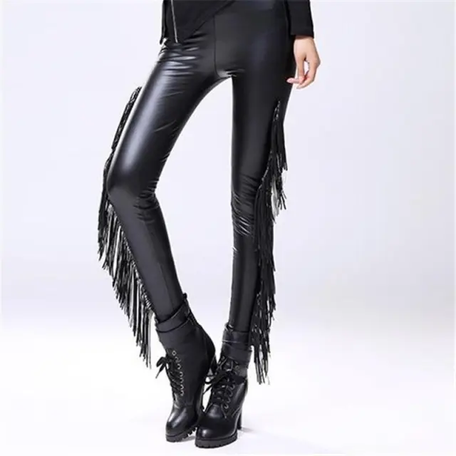 Faux Leather Tassel Leggings Texas Style One Size - Shop at LoveMi