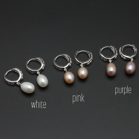 Real freshwater pearl earrings for women, 925 sterling silver pearl earrings fine white pearl earrings jewelry