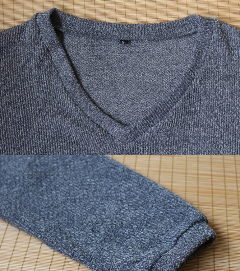 Autumn and winter fashion long-sleeved V-neck loose sweater