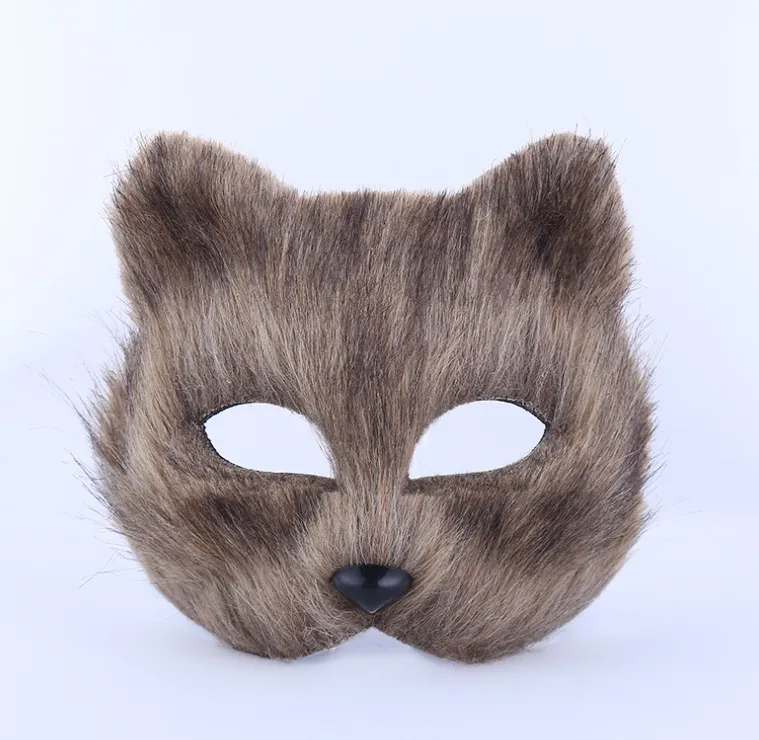 Cute Fluffy Animal - Festival Party Masks - Gray