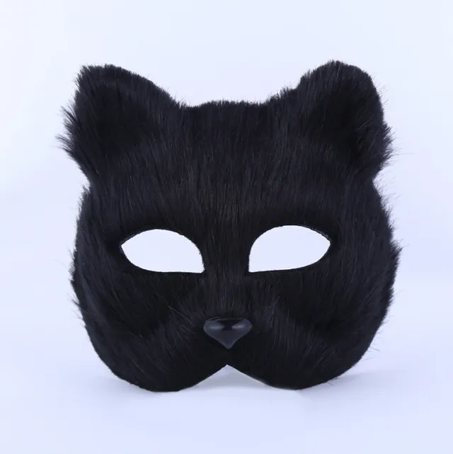 Cute Fluffy Animal Festival Party Masks Black - Shop at LoveMi