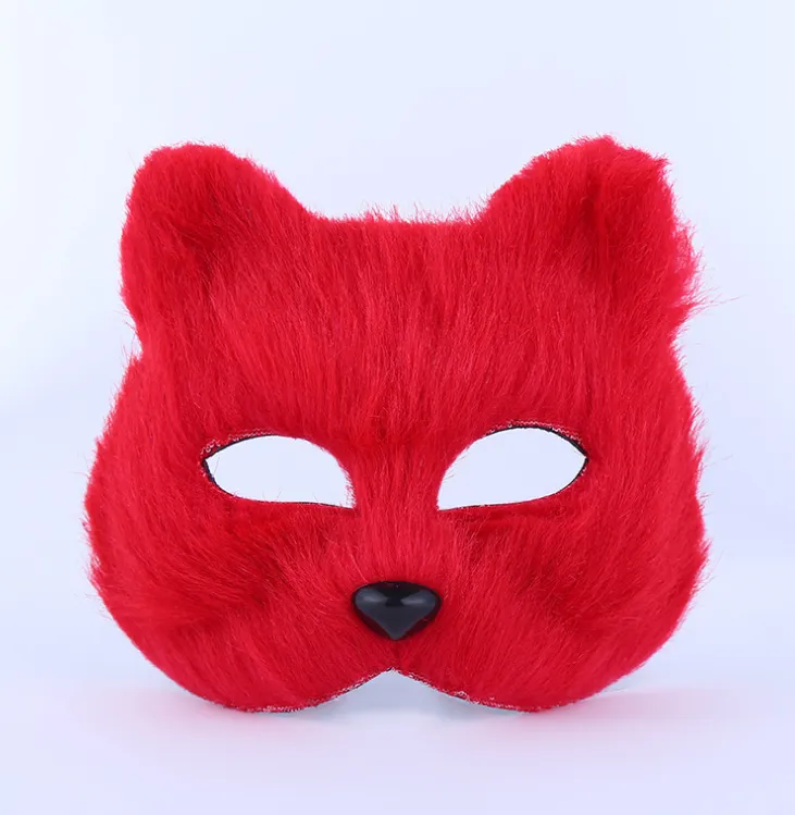 Cute Fluffy Animal - Festival Party Masks - Red
