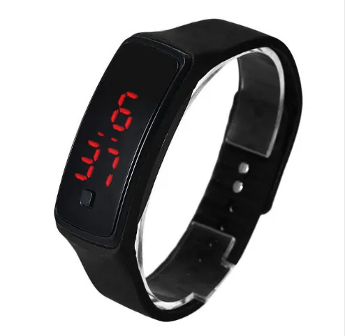 LED Bracelet Watch Thin Girl Men Sports Silicone Digital LED Wristwatches Women Watch Female Clock – image 2