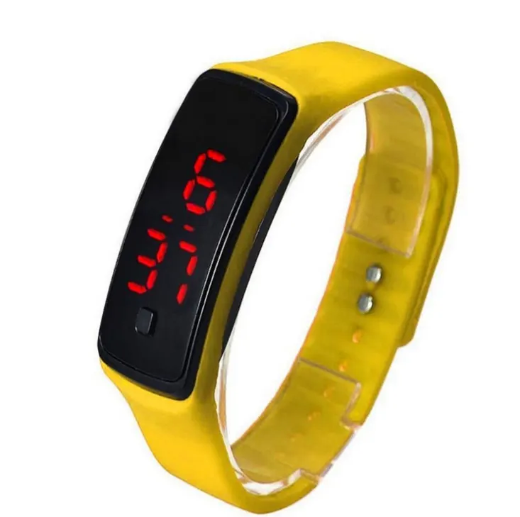 LED Bracelet Watch Thin Girl Men Sports Silicone Digital