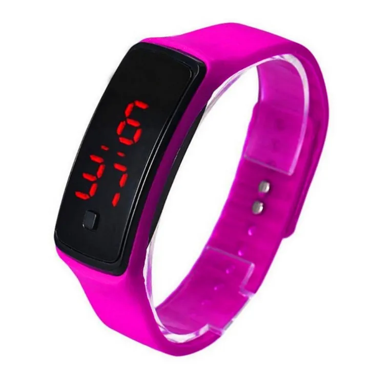 LED Bracelet Watch Thin Girl Men Sports Silicone Digital LED Wristwatches Women Watch Female Clock – image 4