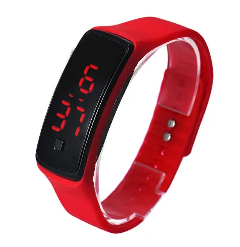 LED Bracelet Watch Thin Girl Men Sports Silicone Digital LED Wristwatches Women Watch Female Clock – image 6