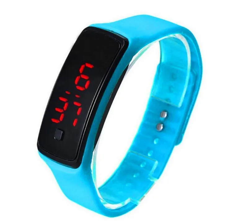 LED Bracelet Watch Thin Girl Men Sports Silicone Digital LED Wristwatches Women Watch Female Clock – image 3