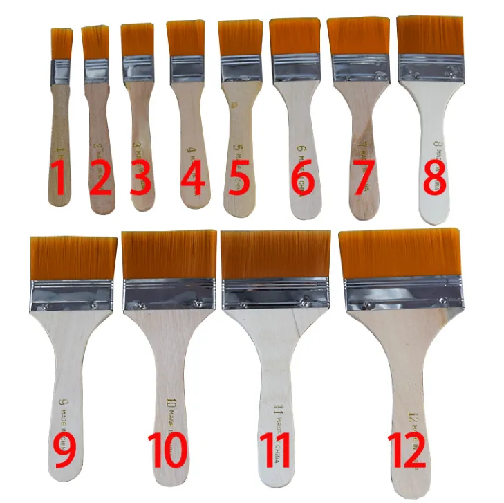 Nylon board brush home improvement paint brush wooden handle tool brush oil painting brush – image 3