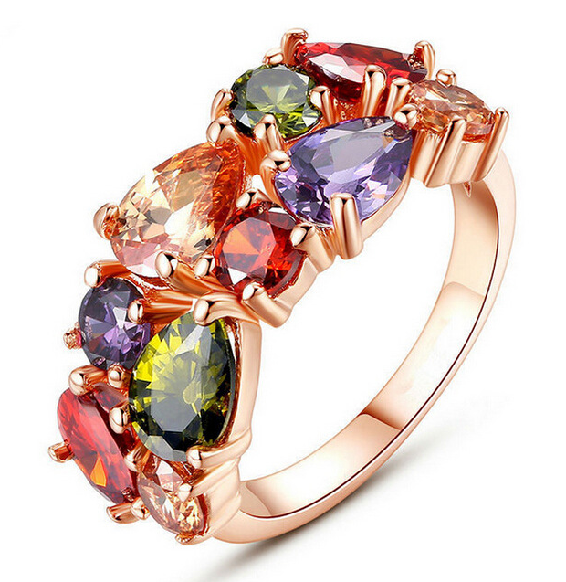 Shiny Zircon Hypoallergenic Necklace Earrings Ring Set Ring - Shop at LoveMi