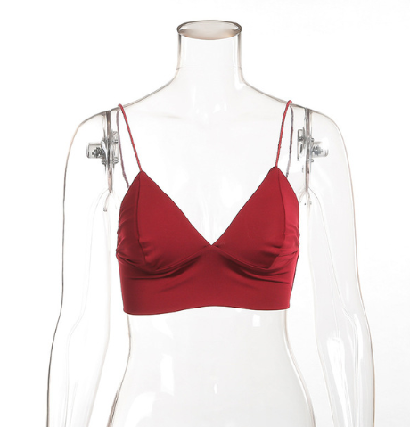 Women's deep V sexy plastic solid color small camisole female summer