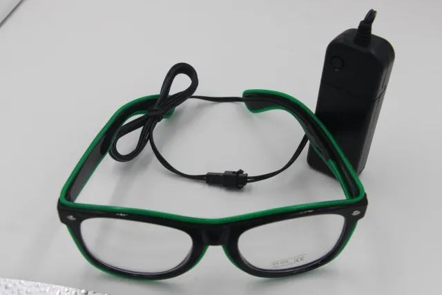 NEW Fashion 7 Colors Flashing EL Wire Led Glasses Luminous Party Decorative Lighting Classic Gift Bright Light Festival Gift Green - Shop at LoveMi
