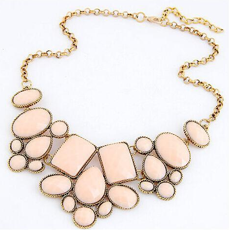 Fashion metal exaggerated luxury gorgeous geometric polygon temperament short necklace