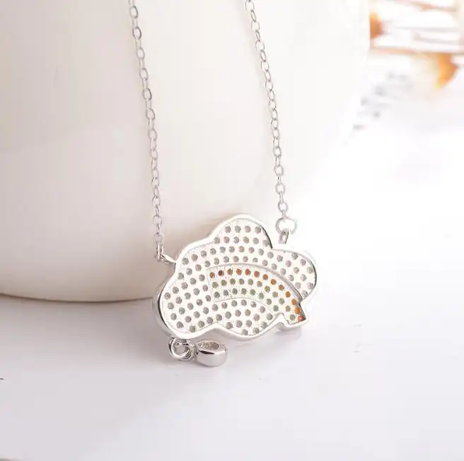 S925 Fashion Necklace Sterling Silver Rainbow Clouds South Korea female temperament pendant jewelry chain simple clavicle