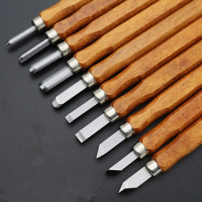 Mahogany 6 Sticks Carving Knife Handmade Woodcut Eraser Engraving