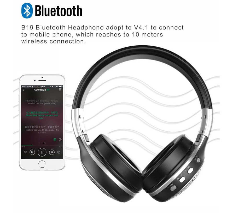 Wireless headset Bluetooth headset High-fidelity card FM wireless headset with stereo - Image 2