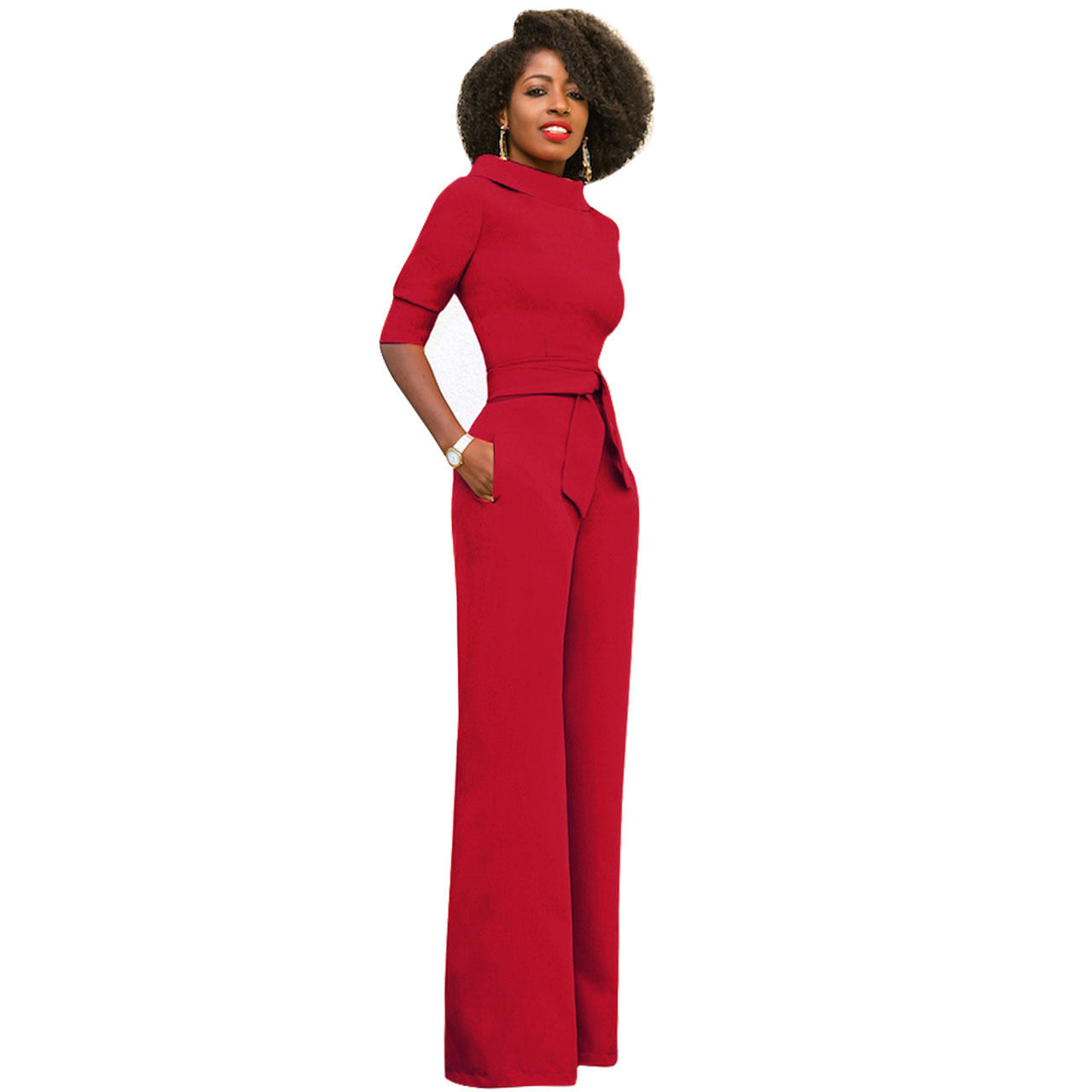 Casual Turtle Neck Jumpsuit