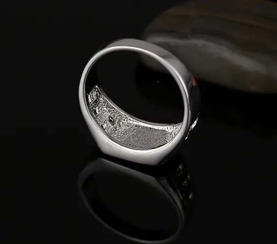 Drop oil ring European and American classic square fashion men's ring