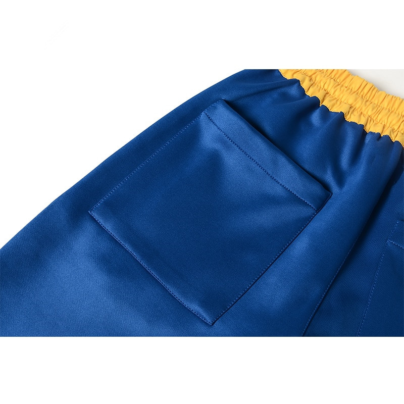 Trousers Men's Tide Casual Color Matching Elastic Side Zipper Feet Pants