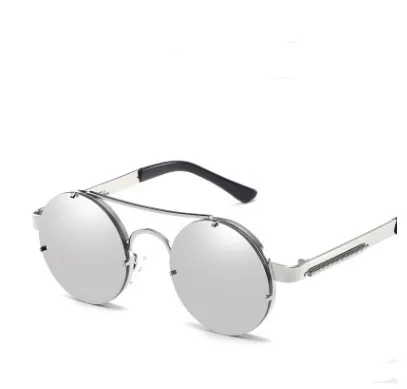 Vintage punk color film sunglasses Silver - Shop at LoveMi