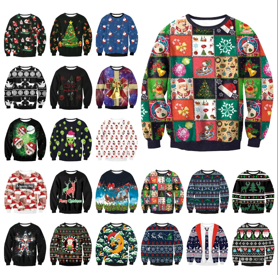UGLY CHRISTMAS SWEATER Vacation Santa Elf Funny Womens Men