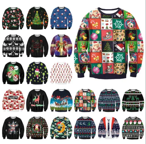 UGLY CHRISTMAS SWEATER Vacation Santa Elf Funny Womens Men