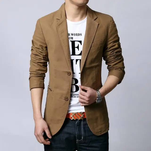 Men Blazer Fashion Slim Casual for Men Brand Mens