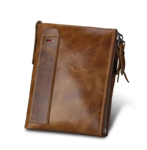 Men's Wallet Short Anti-theft Brush Leather Men