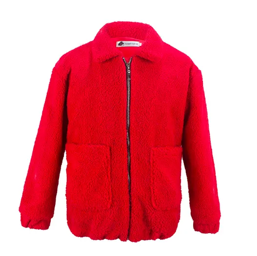 shearling coat jacket women autumn winter warm thick plush coat Red - Shop at LoveMi